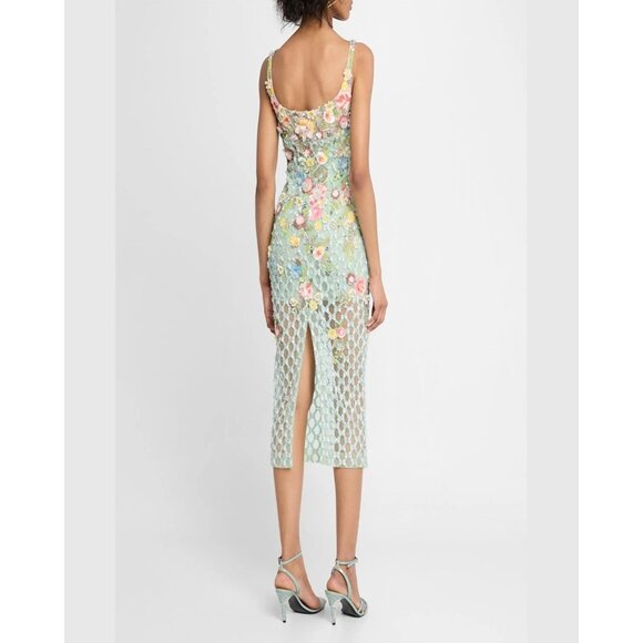 LA FUORI Aurora Twilight Blossom Dress in Misty Green Small New Womens Midi - Picture 12 of 17